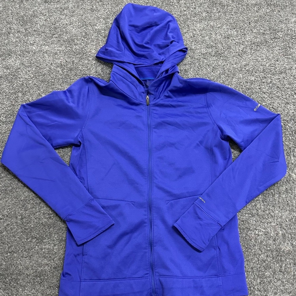 Columbia Hoodie Womens Size S Blue Full Zip Omni-Wick Athletic Thumbhole Cuffs
